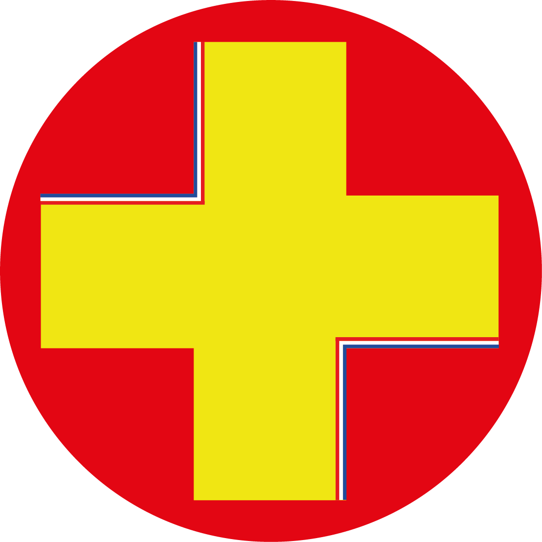 Logo spvb Croix jaune fond rouge